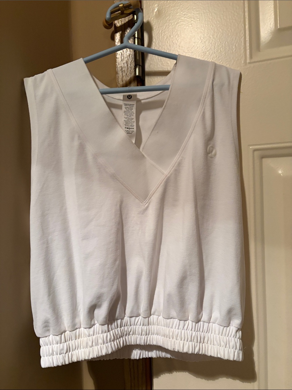 lululemon athletica White V-Neck Sleeveless Tank